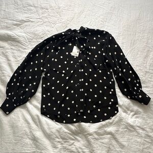 Zimmermann Black and White Polka Dot Blouse